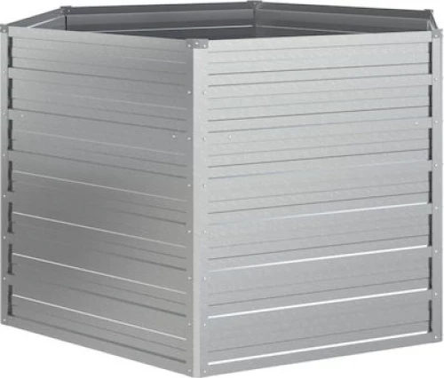 vidaXL 316898 Ζαρντινιέρα Ασημί 129x77cm