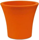 Plastona Γλάστρα City με Ρόδες Orange 35x32cm