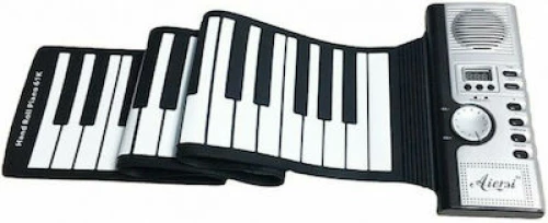 Midi Keyboard Ευλύγιστο Πιάνο Αφής με 61 Πλήκτρα σε Μαύρο Χρώμα