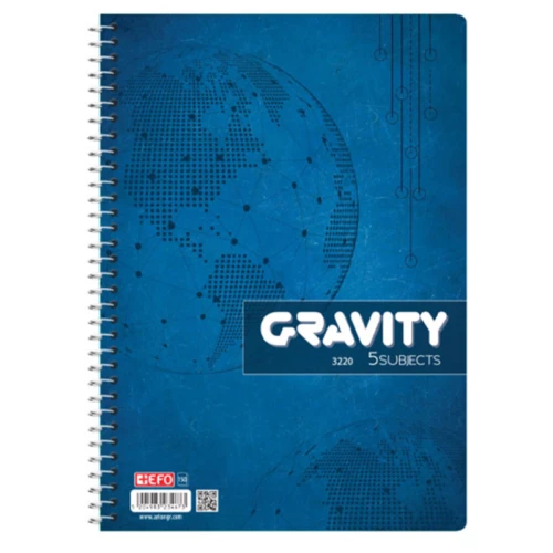 Τετράδιο Σπιράλ Α4 5 Θεμάτων 150Φ Gravity Μπλε 33x23cm 322015