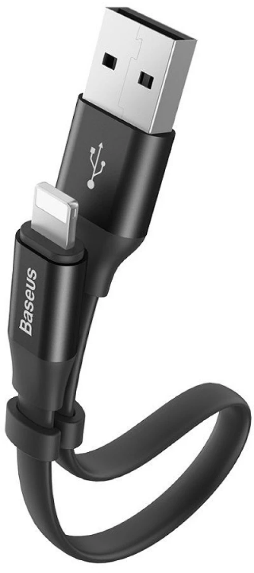 Baseus Nimble Flat Usb To Lightning Cable Μαύρο 23cm