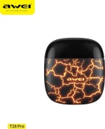 Awei Earbud Bluetooth Handsfree Ακουστικά Με Θήκη Φόρτισης Ice Crack Orange T28 Pro