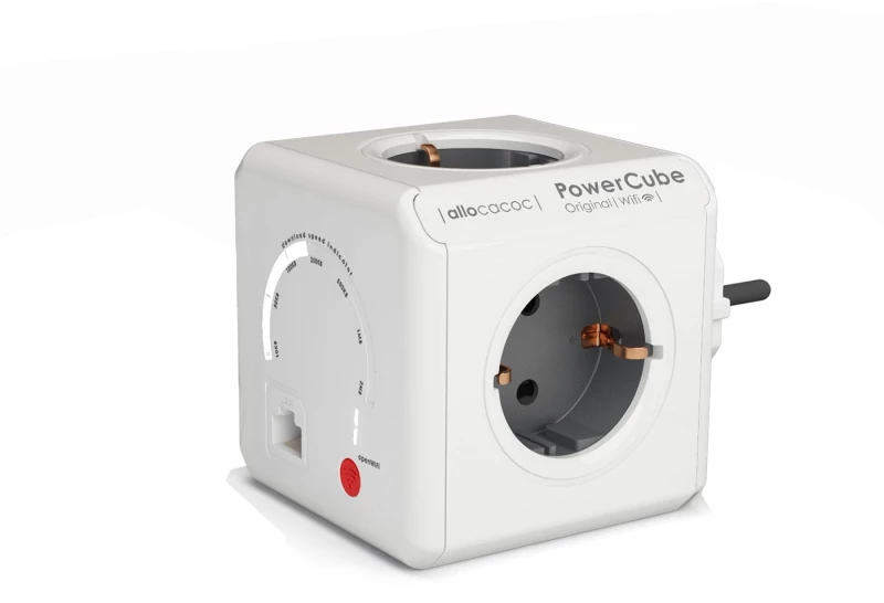 Allocacoc® Powercube |original Wifi| Πολύπριζο 4 Θέσεων - Γκρι - 9610/deorwf