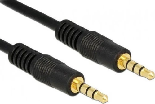 Powertech Cable 3.5mm M-m Copper 3.0mm 4pin 3m Black