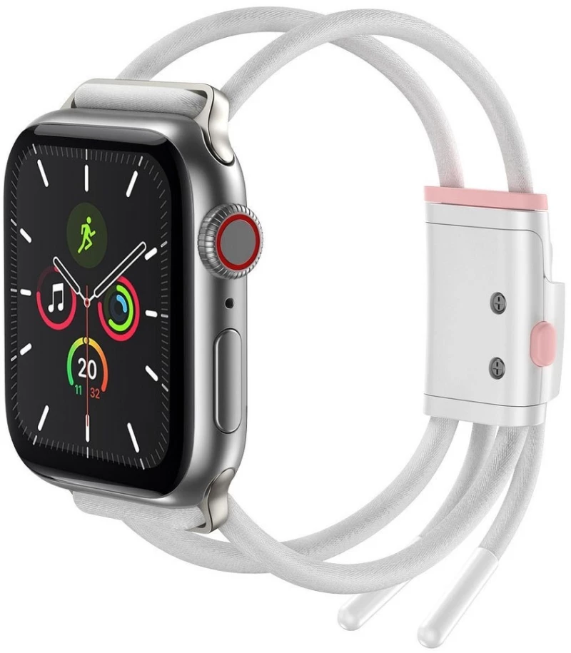 Baseus Let`s Go Series Lockable Rope Strap White/pink-apple Watch Series 42/44mm (lbapwa4-b24)