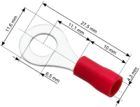 Ακροδέκτης Οπής 6.5mm Σετ 100τμχ