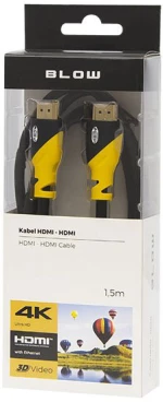 Καλώδιο Hdmi - Hdmi 1.4 4k 1.5m Κίτρινο Blow