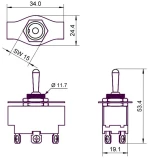 Goobay Διακόπτης 10114 6-pin 2x On-off-on 6a 250v