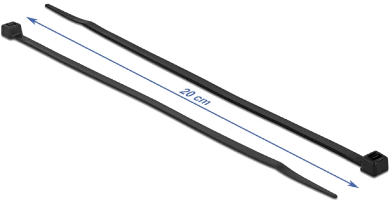 Delock Δεματικά Καλωδίων 19559, 200x4.8mm, Μαύρα, 100τμχ