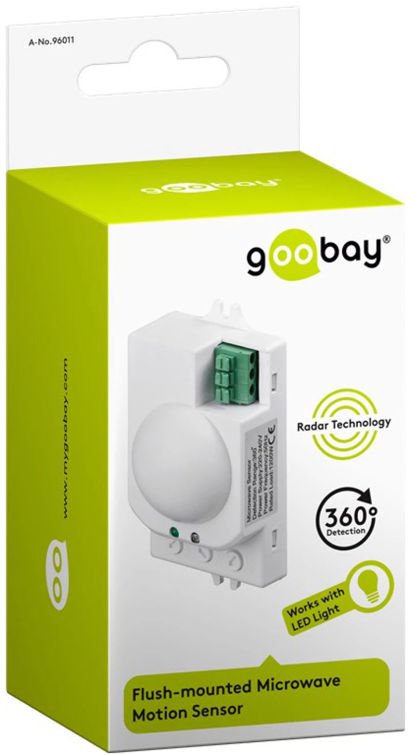 Goobay Microwave Ανιχνευτής Κίνησης 96011 Εσωτ. Χρήση 360° 8m Λευκό
