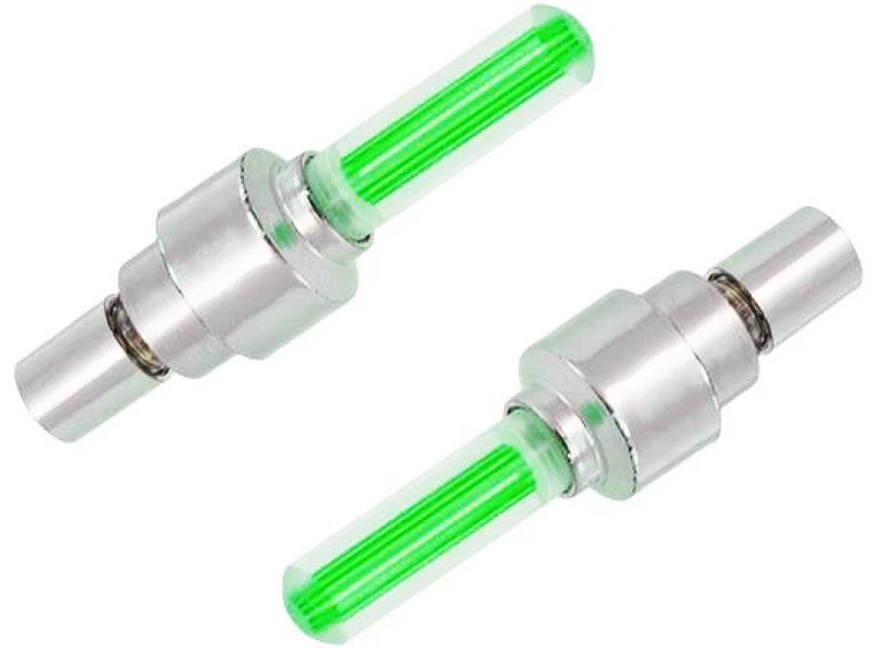 Καπάκι Βαλβίδας Ποδηλάτου Ag304b, Led, 6.5cm, 2τμχ, Πράσινο
