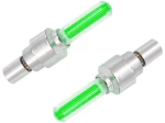 Καπάκι Βαλβίδας Ποδηλάτου Ag304b, Led, 6.5cm, 2τμχ, Πράσινο