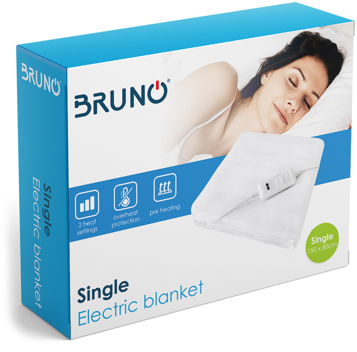 Bruno Ηλεκτρική Κουβέρτα BRN-0064 Μονή 150x80cm 60W Με Χειριστήριο