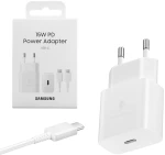 Travel Samsung Ep-t1510xwegeu Type C 5v 2a 15w Fast Charge+usb Data Type C To Type C White Packing Or