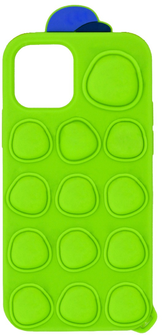 Θήκη Ancus Tpu Pop It Με Strap Για Apple Iphone 12 / 12 Pro Πράσινο Με Σχέδιο Και Κορδόνι