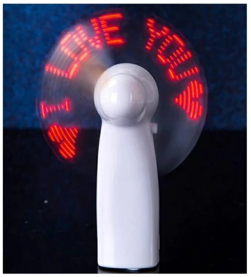 Ανεμιστήρας Mini Με Φωτεινό Κείμενο Led - 456073 - White