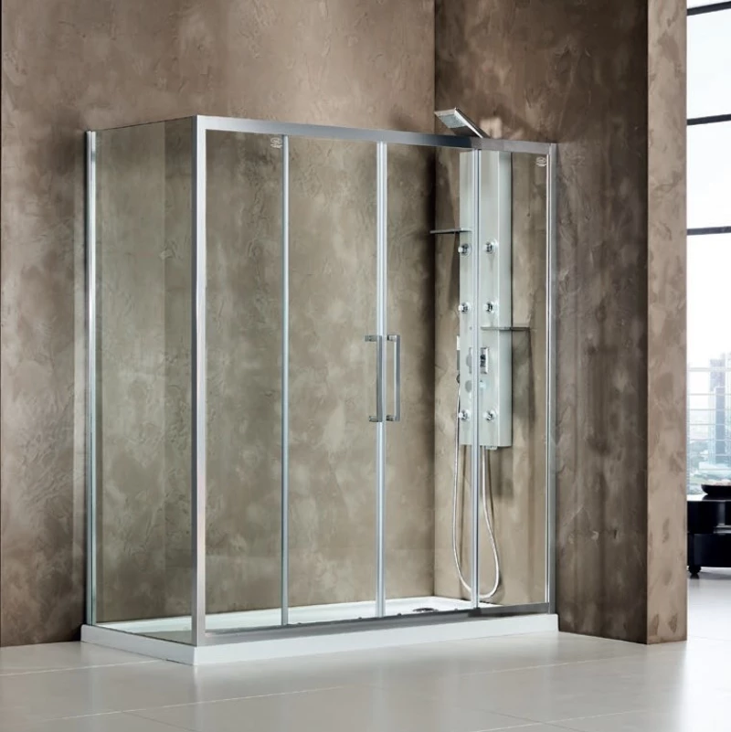 Devon Primus Plus Slider Chrome Clean Glass 150x195 - Καμπίνα Από Τοίχο Σε Τοίχο