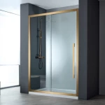 Devon Noxx Slider Bronze Brushed Pvd Clean Glass 140x200 - Καμπίνα Από Τοίχο Σε Τοίχο
