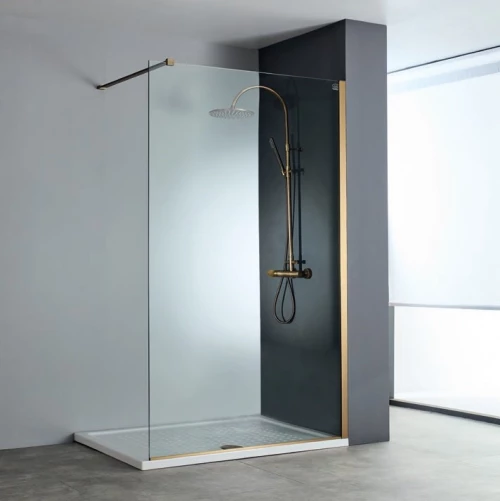 Devon Iwis Walk-in Bronze Brushed Pvd Clean Glass 110x200 - Διαχωριστικό Ντουζιέρας