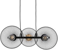 Globostar® Verona 00586 Μοντέρνο Κρεμαστό Φωτιστικό Οροφής Τρίφωτο Μαύρο Μεταλλικό Πλέγμα Μ50 X Π28 X Υ20cm