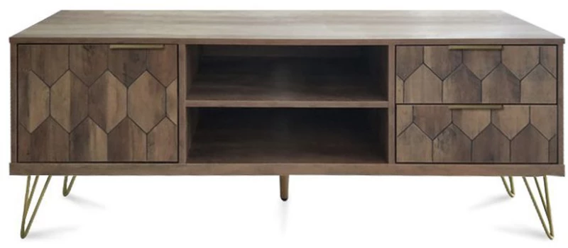 59594 Brick Tv Stand 2πορτεσ Καρυδι Με Pattern 130x39xh49,5cm