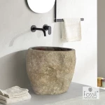 Fossil Bucket Riverstone Rp35 Beige - Επιτραπεζιος Πετρινος Νιπτηρας