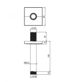 Almar E044043+r50812 Inox Finish - Κεφαλή Ντους Με Βραχίονα Οροφης