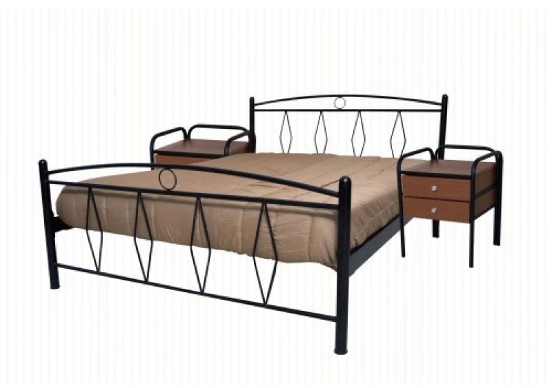 Μεταλλικό Κρεβάτι Metal Casa Ρόμβος Γκρι 110 X 200