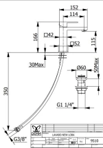 Demm New Loba 9510n Black Matt - Μπαταρία Νιπτήρα