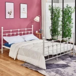 92988 Κρεβατι Μεταλλικο Jacinda 150x200 Εκ. Λευκο Χρωμα