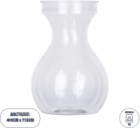 Globostar® Grace 35606 Διακοσμητικό Βάζο Πλαστικό Διάφανο Φ9 X Υ13cm