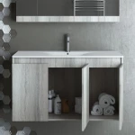 Drop Magnolia S100 Rock Oak - Πάγκος Με Νιπτήρα & Καθρέπτη