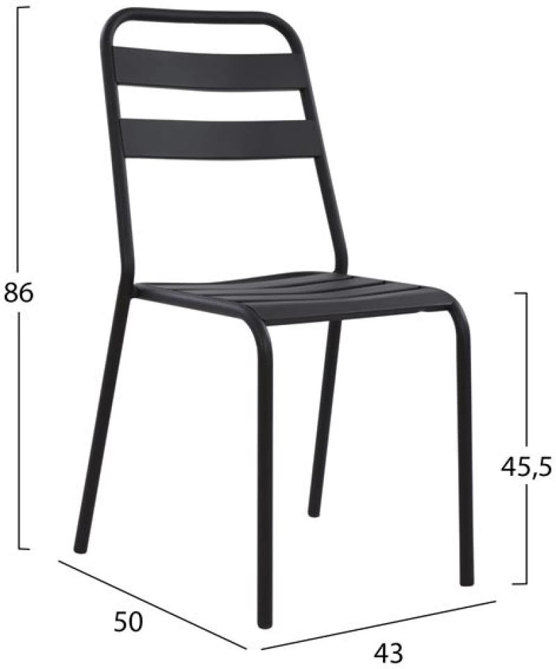 Καρεκλα Μεταλλικη Μαυρη Jason Hm5177.01 43x50x86cm