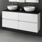 Drop Luxus 120 White Top - Βαση Επιπλου Με Επικαθήμενους Νιπτηρες