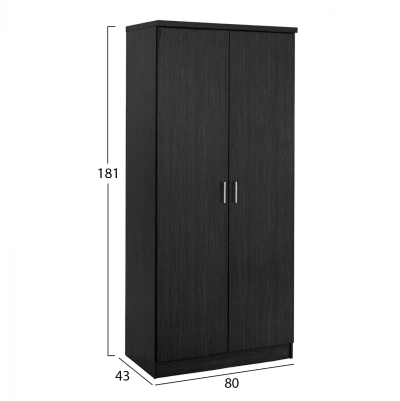 Ντουλαπα 2φυλλη Jenna Zebrano Hm368.01 80x43x181