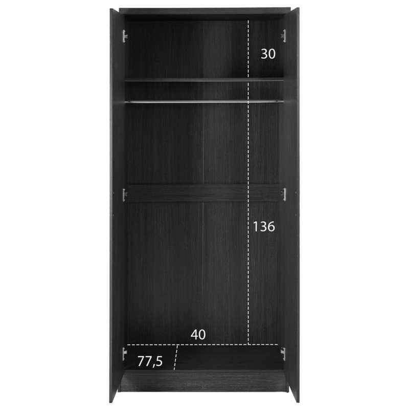 Ντουλαπα 2φυλλη Jenna Zebrano Hm368.01 80x43x181