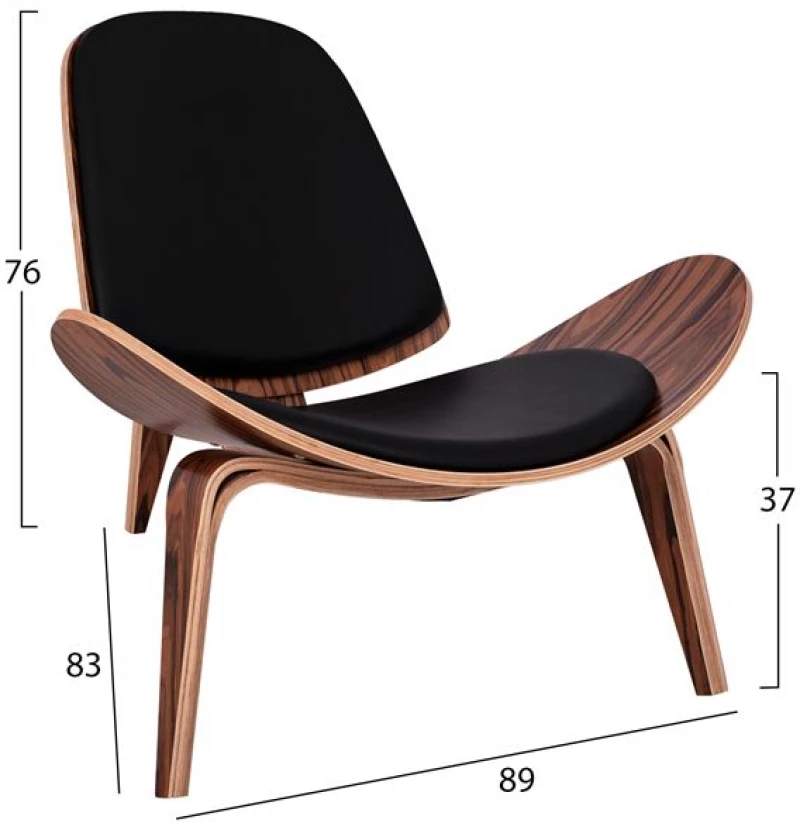 Πολυθρονα Superior Plus Hm1128.01 Κερασι Με Μαυρο Μαξιλαρι Pu 89x83x76yεκ.