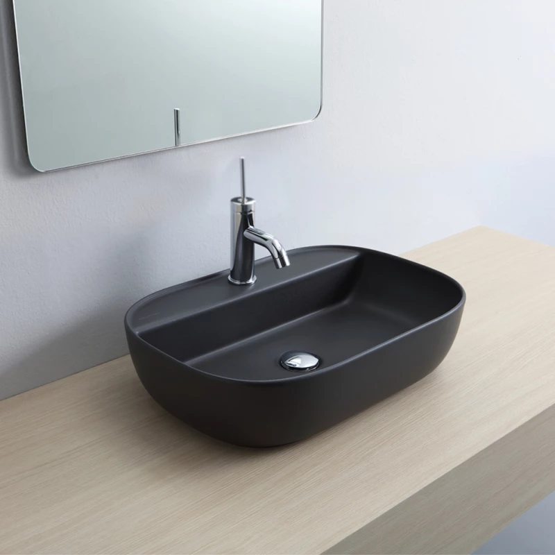 Scarabeo Glam 1802 Black Matt 56x38 - Επιτραπέζιος Νιπτήρας Μαύρος