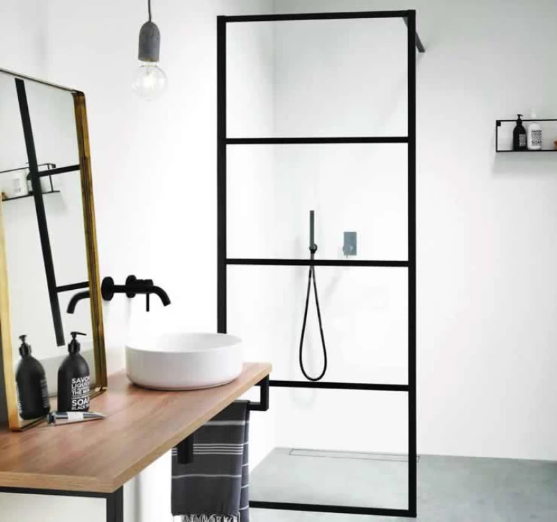 Orabella Lines 90x200 - Διαχωριστικό Ντουζιέρας Μαύρο