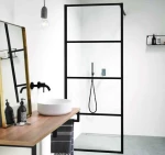 Orabella Lines 90x200 - Διαχωριστικό Ντουζιέρας Μαύρο