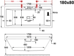 Carron Celsius Carronite 451c - Ακρυλική Μπανιέρα 180x80 Εκ.