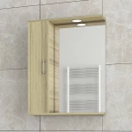 Ritmo 65 Natural Oak - Καθρεφτης Μπανιου Με Ντουλαπι & Φως