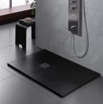 Sirene Slate 14080 Black Matt Cast Marble Ντουζιέρα 140 X 80 Cm