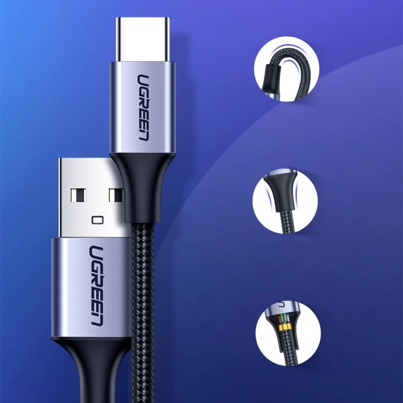 Ugreen Usb - Usb Type C Cable Quick Charge 3.0 3a 1m Gray 60126