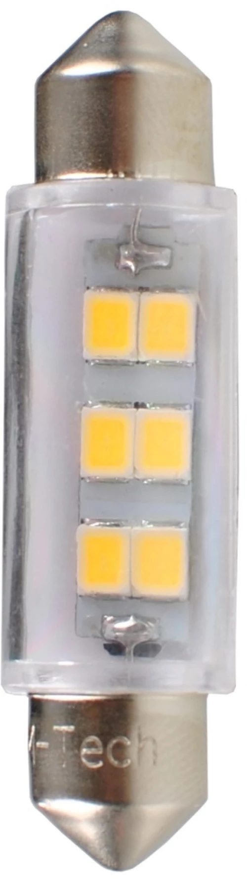 M-tech Λαμπακια Πλαφονιερασ C5w/c10w 12v Sv8.5 0,75w 41mm 6xsmd2835 Led Osram Λευκο Blister 2τεμ. Lb091w/mt