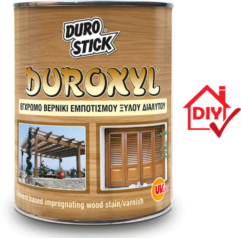 Durostick Duroxyl Πεύκο Έγχρωμο Βερνίκι Εμποτισμού Ξύλου Διαλύτου 2.5lt