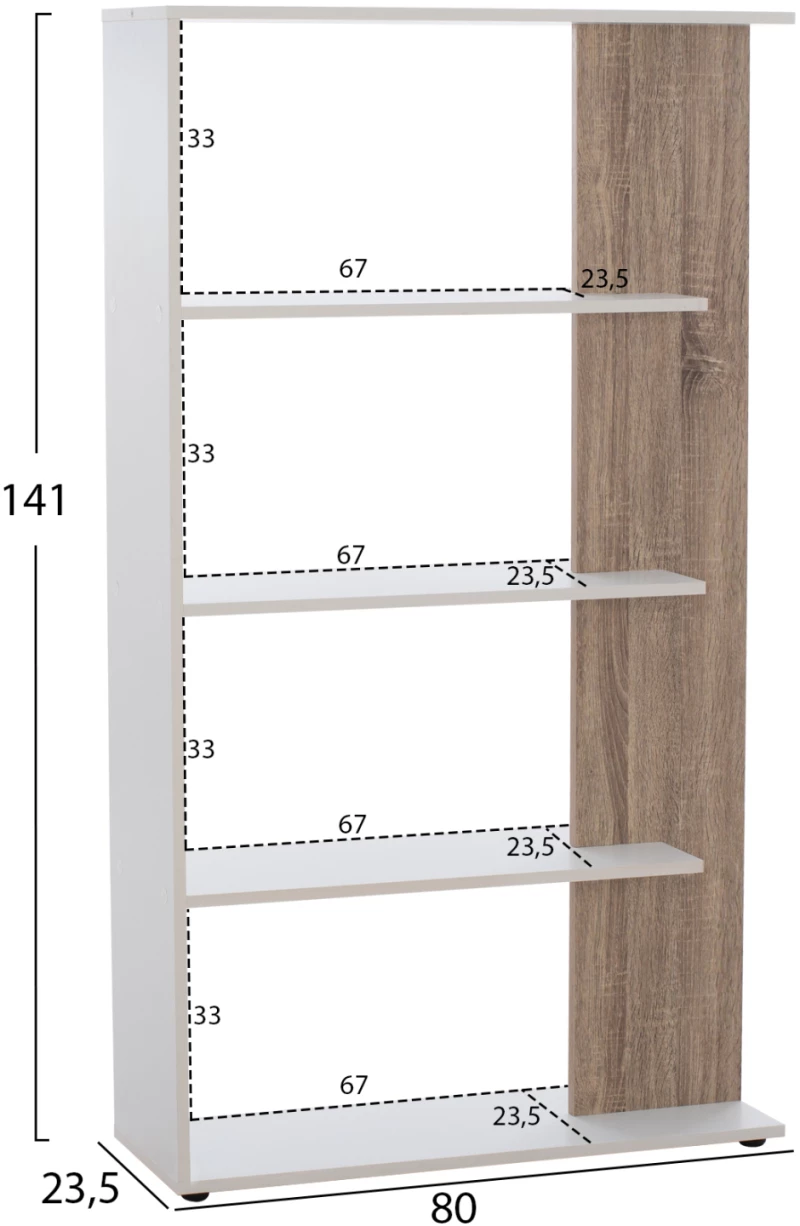 Βιβλιοθηκη Harvey Hm8770 80x23x141 Λευκο