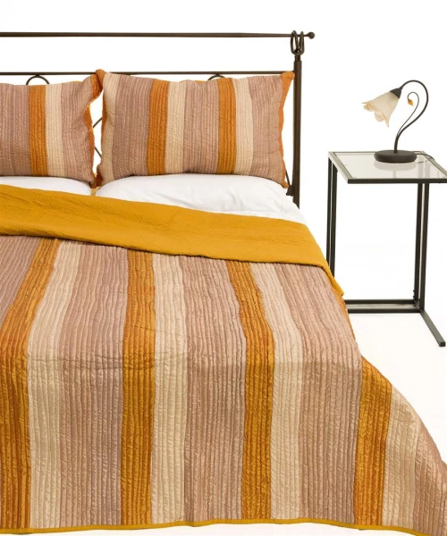 Κουβερλι Σετ (220cm X 240cm + 2 X 50cm X 70cm) 6329 Χρυσό - -