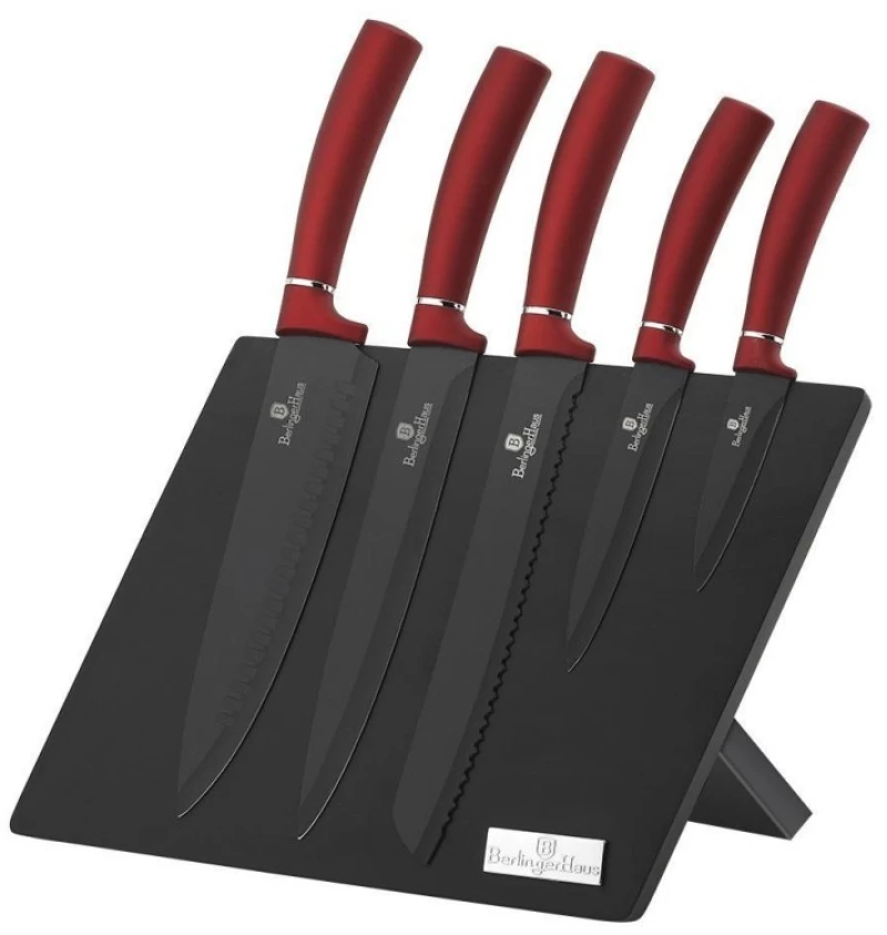 Berlinger Haus Σετ Μαχαιριών 6τμχ Με Μαγνητική Βάση Burgundy Edition Bh-2519