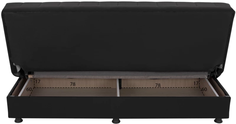 Καναπεσ Κρεβατι Andri Τριθεσιοσ Μαυροσ Hm3239.01 180x72x77 Εκ.